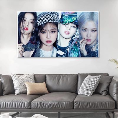 Black Pink Jisoo Jennie Ros Lisa Girl Group Posters Canvas Prints Painting Wall Art Pictures Living 2 - Black Pink Gifts